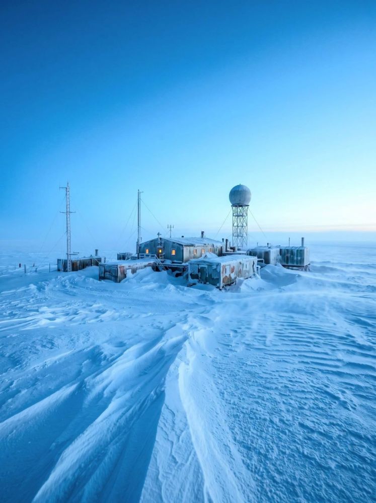 Research station at blue hour