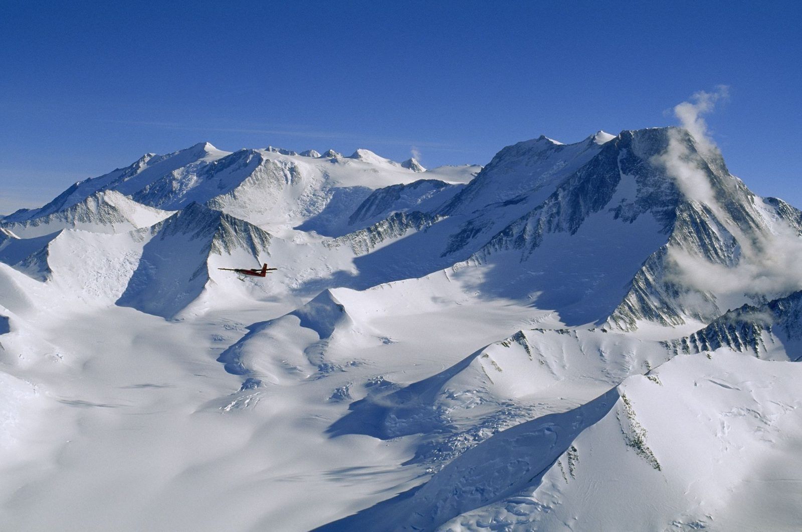 Aerial view of a glaciated range