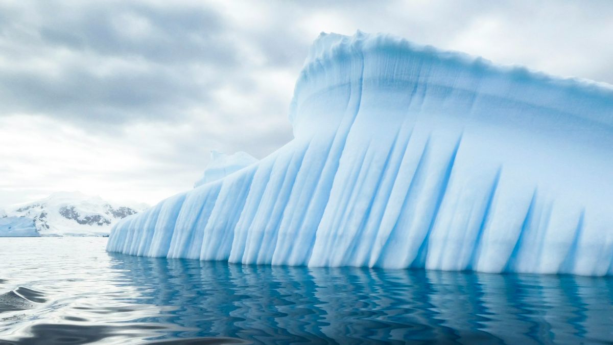 Fluted blue iceberg