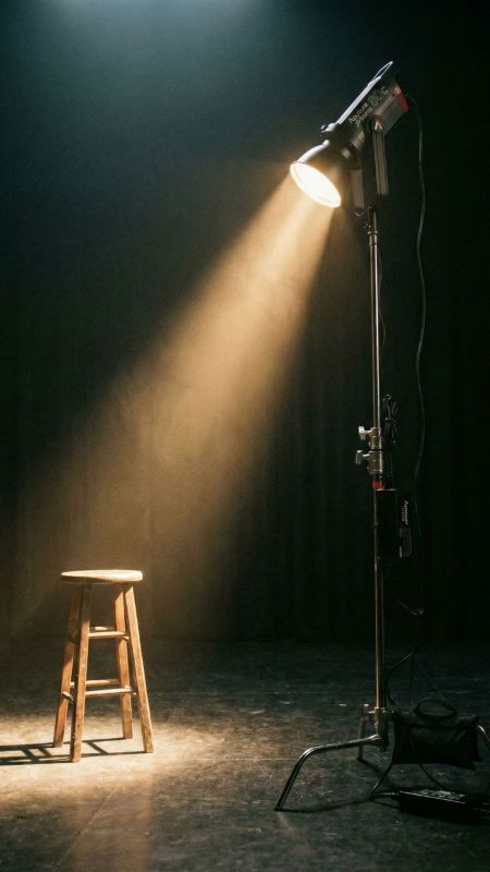 Spotlight on an empty stool