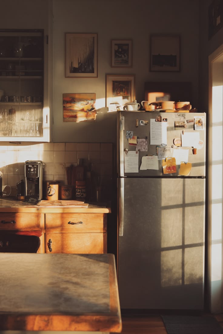 Kitchen corner in warm afternoon light