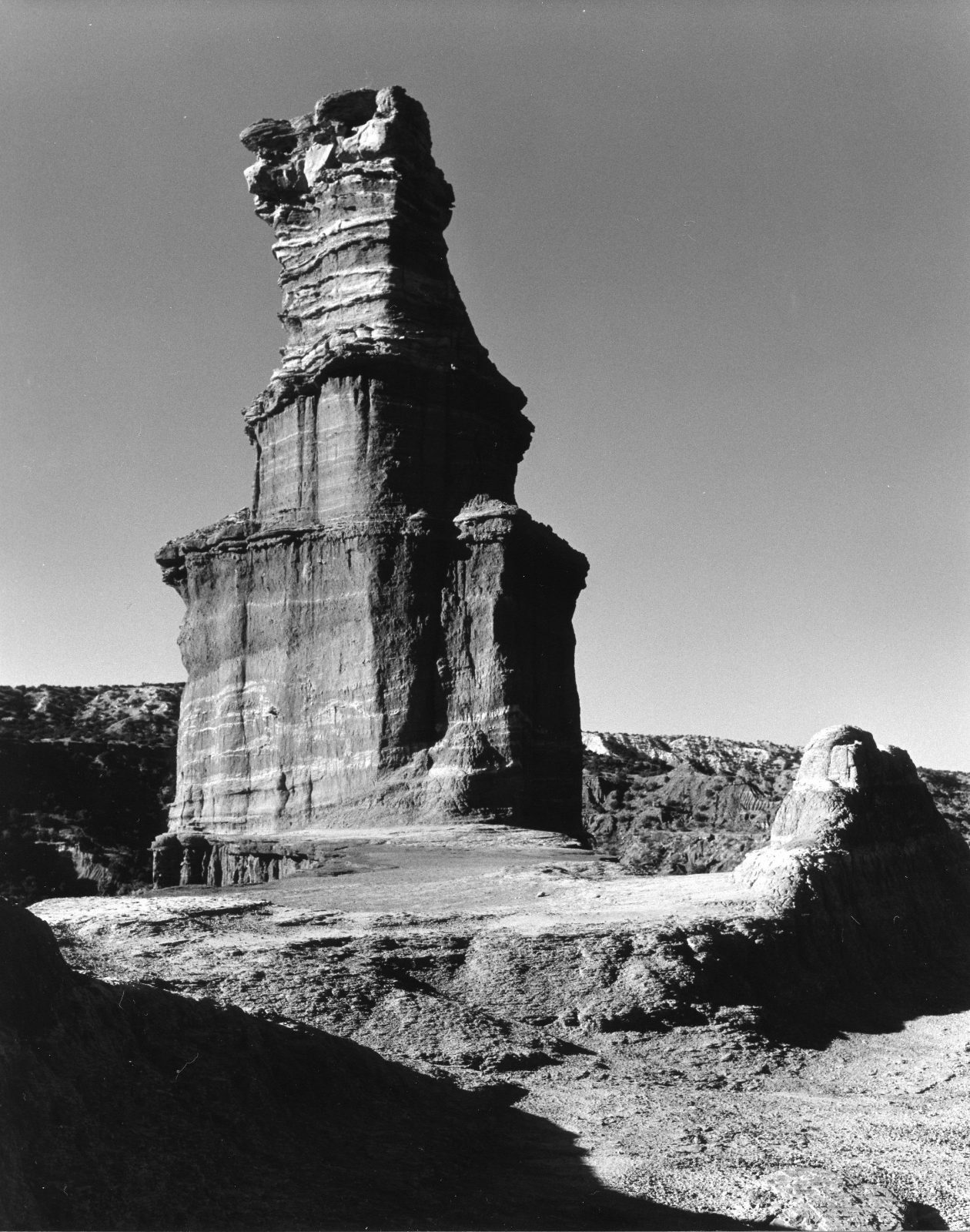 Sandstone spire in low sun