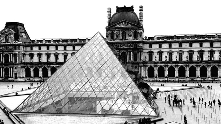 Louvre Pyramid in the Cour Napoléon