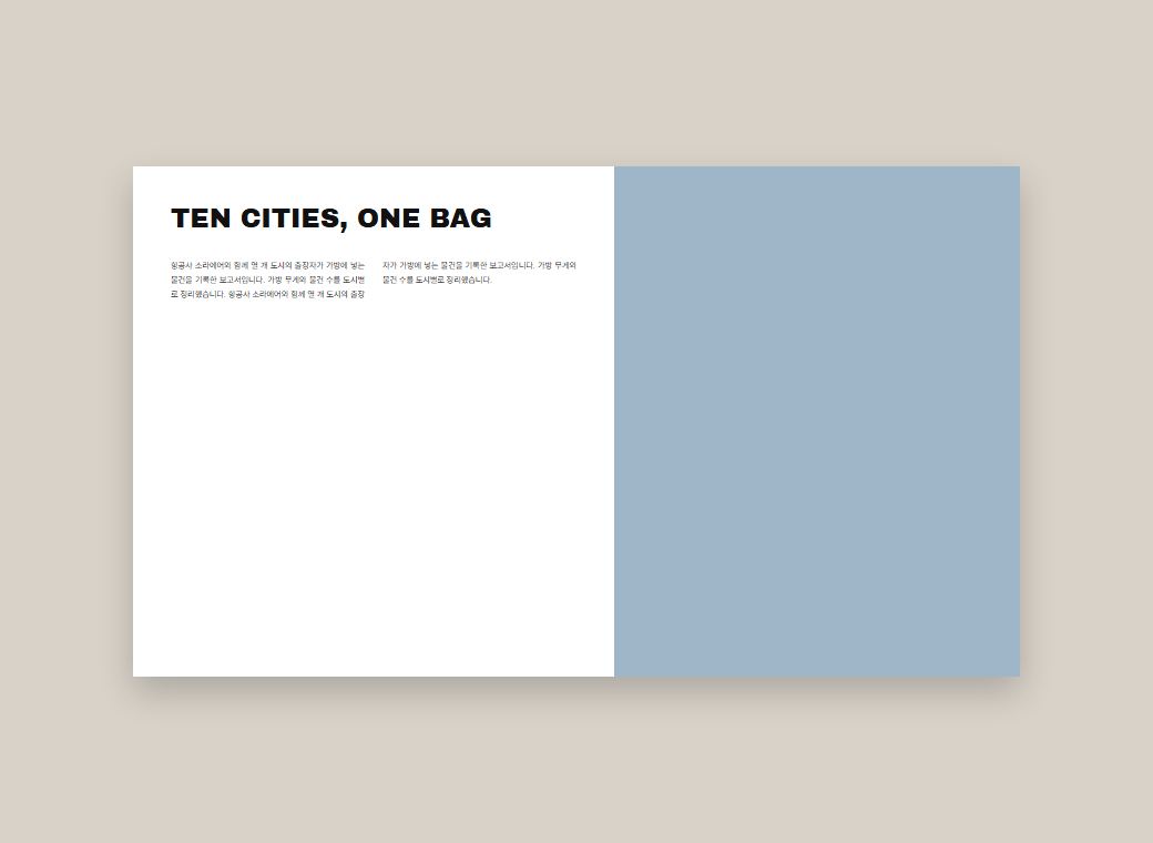 TEN CITIES, ONE BAG 3