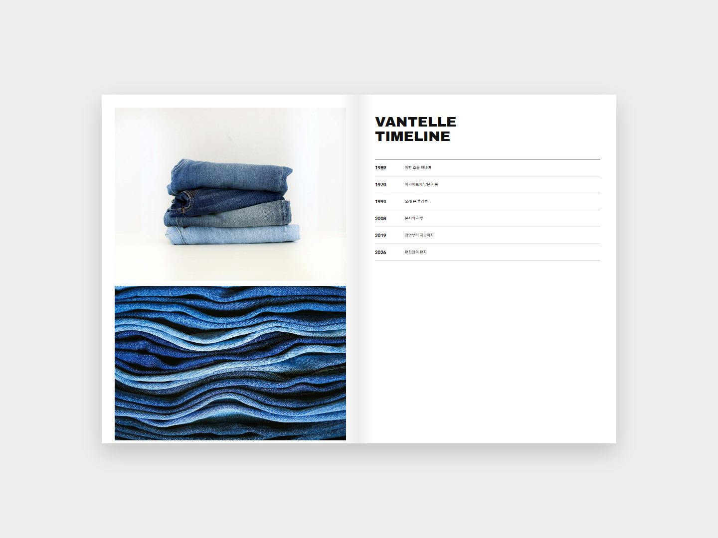 VANTELLE 연표 지면