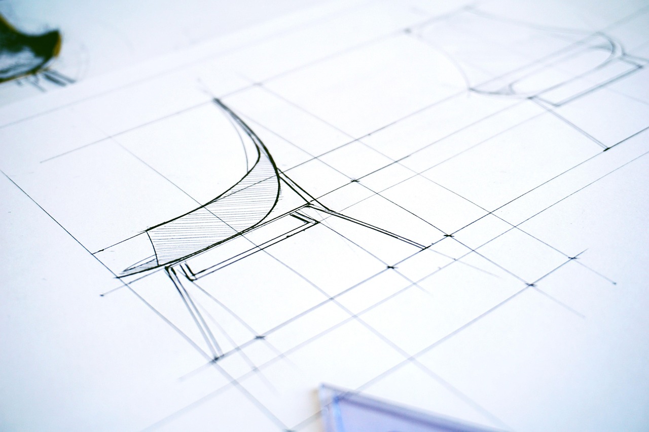 Pencil lines of a curved plan on a grid