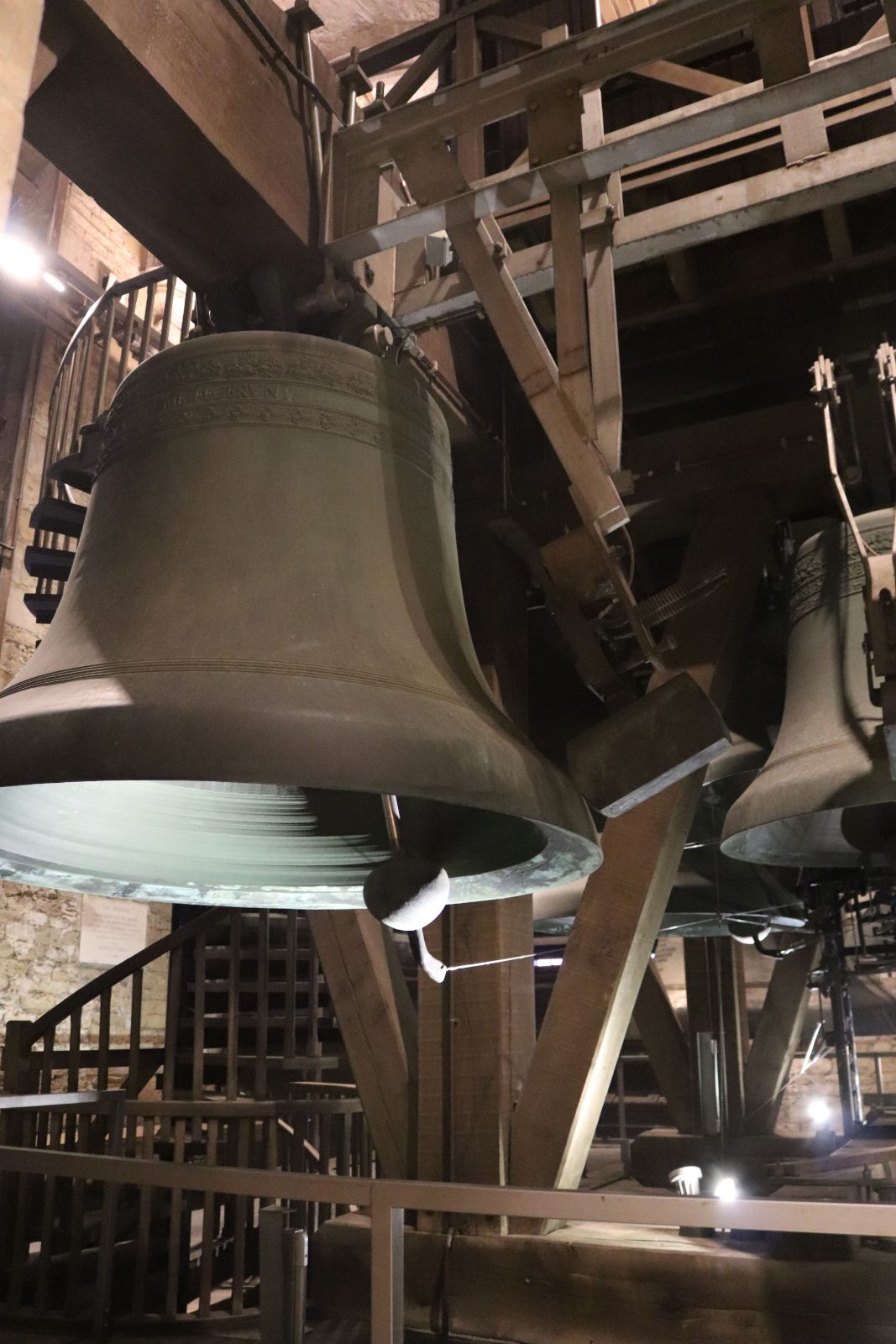 Two bells down, mouths to the floor