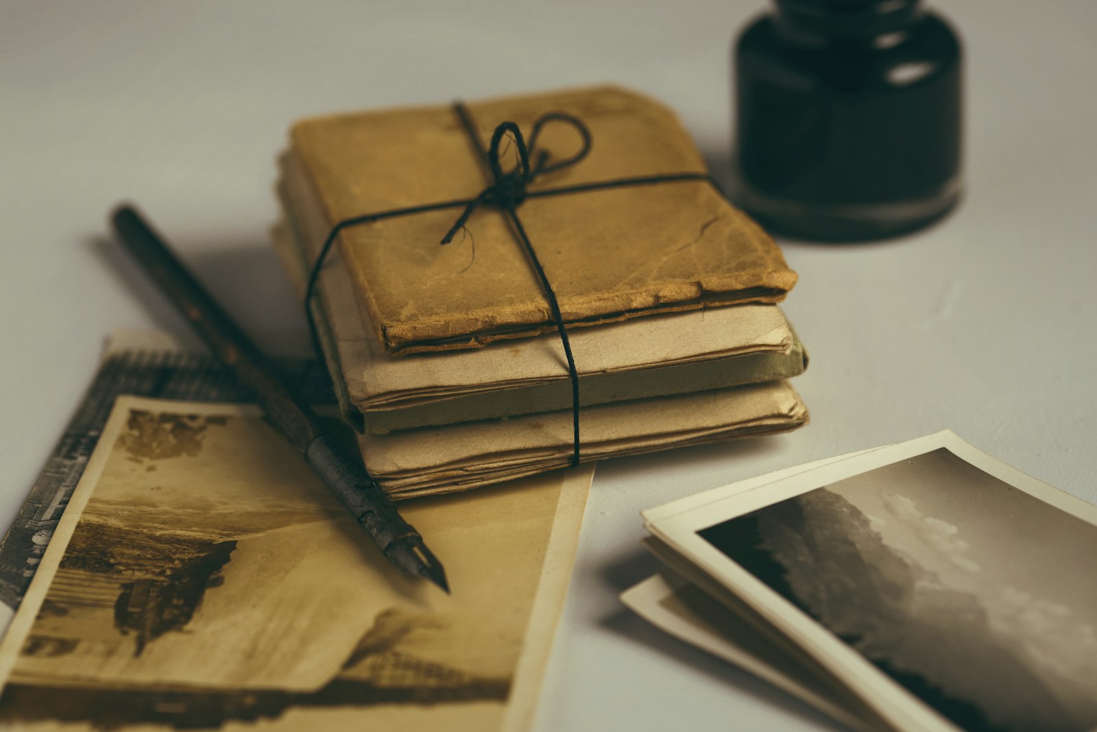 Papers tied with string, as deposited