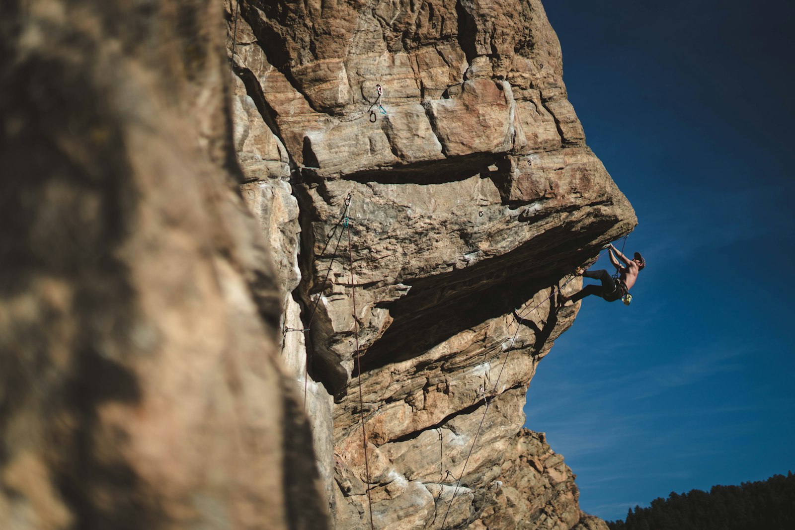 Raven Buttress, the wall from its foot